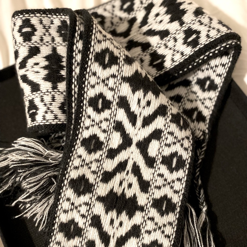 Rebecca Minkoff thick winter scarf with braided fringes NWOT